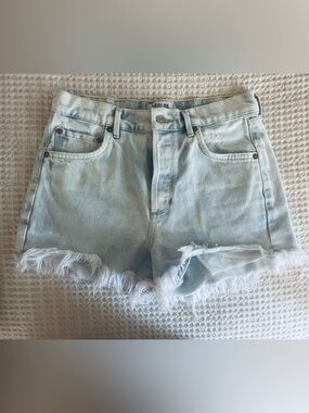 Agolde Light Wash Distressed cut off Denim Shorts